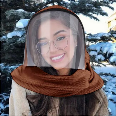 Outdoor Sports Headwear Scarves Transparent Hooded Sdult Hat Winter Scarf Warm Full Face Scarf Cycling Scarves Full Face Mask