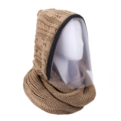 Outdoor Sports Headwear Scarves Transparent Hooded Sdult Hat Winter Scarf Warm Full Face Scarf Cycling Scarves Full Face Mask