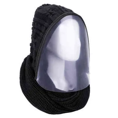 Outdoor Sports Headwear Scarves Transparent Hooded Sdult Hat Winter Scarf Warm Full Face Scarf Cycling Scarves Full Face Mask