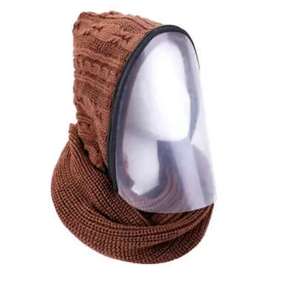 Outdoor Sports Headwear Scarves Transparent Hooded Sdult Hat Winter Scarf Warm Full Face Scarf Cycling Scarves Full Face Mask