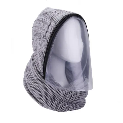 Outdoor Sports Headwear Scarves Transparent Hooded Sdult Hat Winter Scarf Warm Full Face Scarf Cycling Scarves Full Face Mask