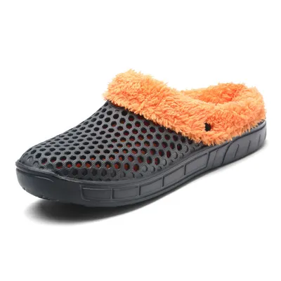 Large Size Cotton Slippers Couple Models Foot Hole Shoes Bag Heel Home