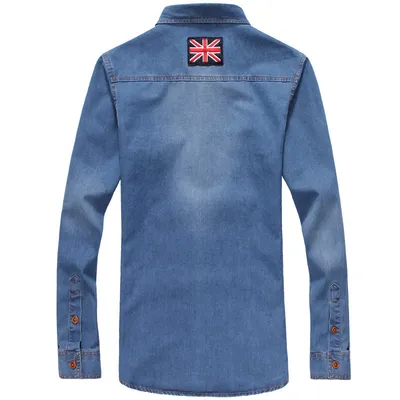 Youth Tricolor Denim Shirt Large Men