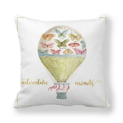 Butterfly Flower Pattern Encrypted Peach Skin Pillowcase