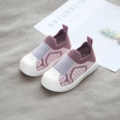 Shell-toe Single Shoes Flying Woven Children's Shoes Soft Sole