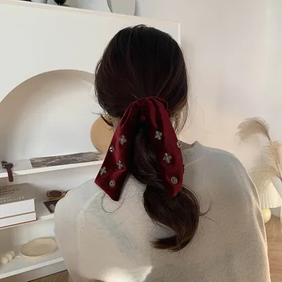 Burgundy ribbons