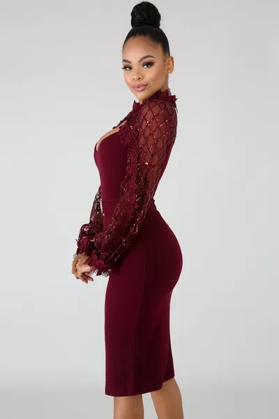 Lace Dress Bandage Sequins Women Overskirt
