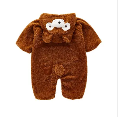 Children's home service pajamas baby plus velvet romper