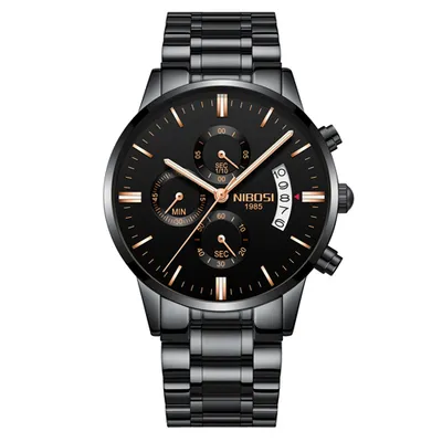 Men Watch Chronograph Sport Mens Watches Top Brand Luxury Waterproof Full Steel Quartz Gold Clock Men Relogio Masculino