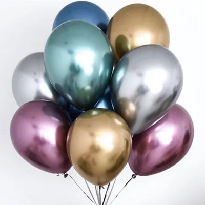 Thickened pearlescent chrome gold metal balloon