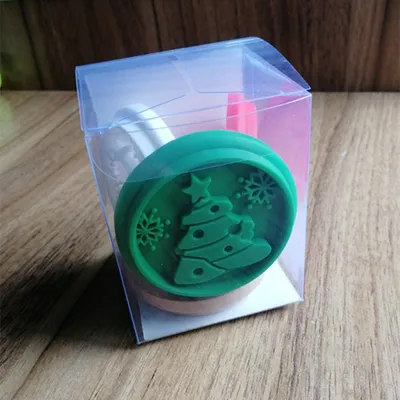 Silicone biscuit stamp with wooden handle