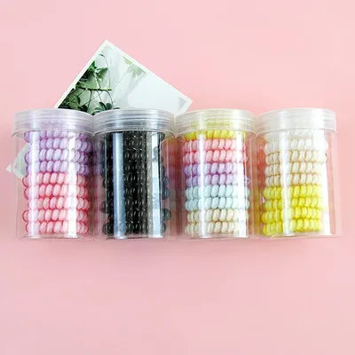 Korean style black color phone cord hair tie set