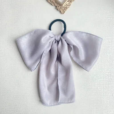 Silver gray hair tie