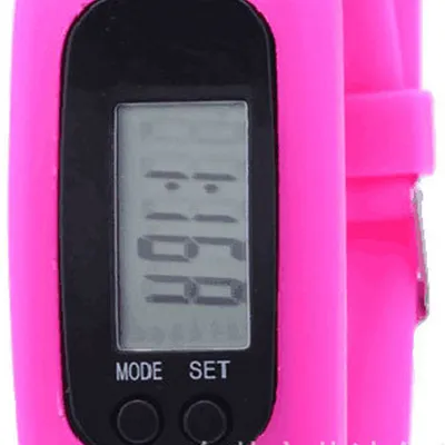 Student sports silicone pedometer LCD bracelet watch
