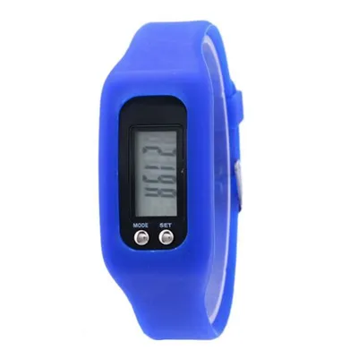 Student sports silicone pedometer LCD bracelet watch