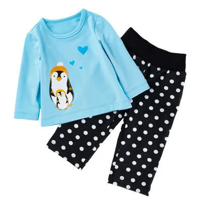 Pink T-shirt trouser suit cartoon animal baby