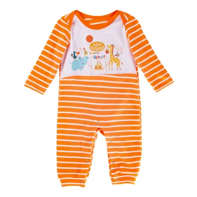 Spring and autumn new baby cotton striped jumpsuit