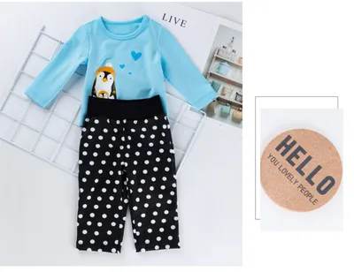 Pink T-shirt trouser suit cartoon animal baby