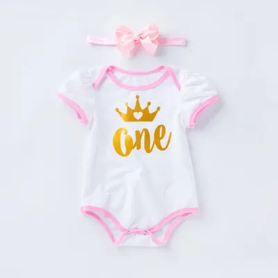 Baby Short Sleeve Romper Mesh Color Skirt