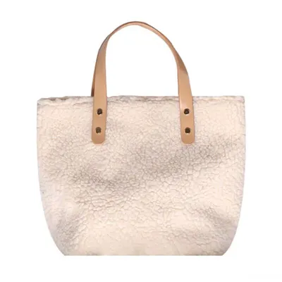 Lamb wool shoulder bag