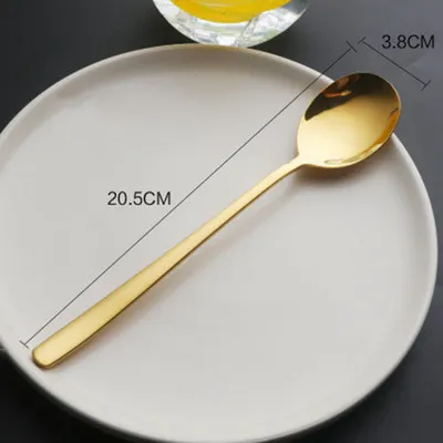 Korean style spoon stainless steel household long handle spoon