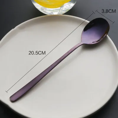 Korean style spoon stainless steel household long handle spoon