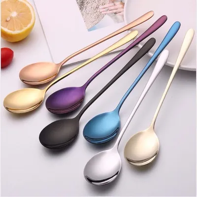 Korean style spoon stainless steel household long handle spoon