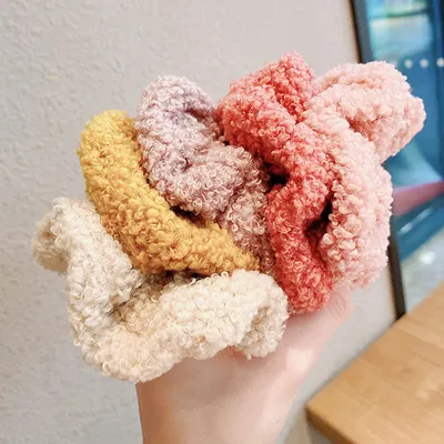Korean new candy color high elastic cashmere hair ring