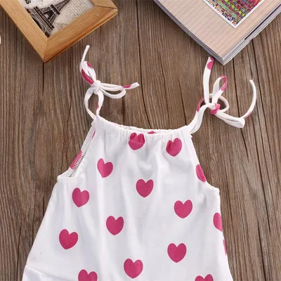 Baby girl plum red heart jumpsuit