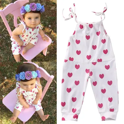Baby girl plum red heart jumpsuit