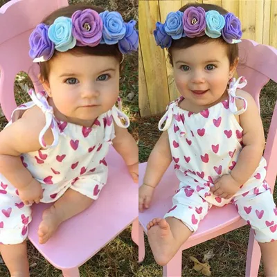 Baby girl plum red heart jumpsuit