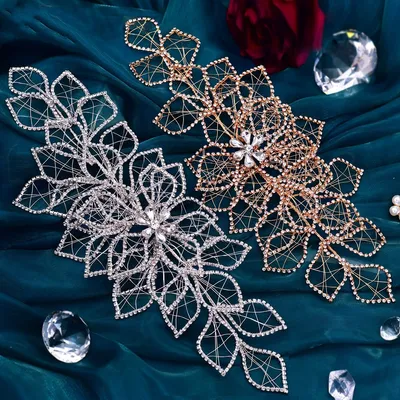 Women's Handmade Hollow Leaf Shape Rhinestone Headband