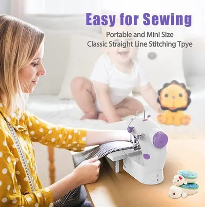 Electric Sewing Machine Portable Multifunctional Household Desktop Sewing UK