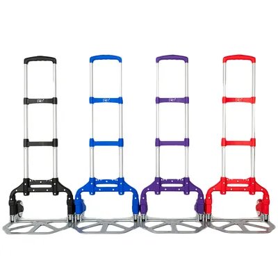 Portable Foldable Telescopic Trolley, Driver's Cart, Luggage Cart, Black