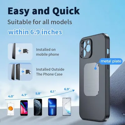 2 Pack Strong Magnetic Car Phone Holder Upgrade Powerful Magnet 360 Degree Rotation Universal Stable Car Cell Phone Mount Compatible With All Mobile Phones