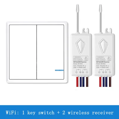 Wireless Remote Control Switch Panel Wiring Free 220 V Intelligent Control Power Supply Lamp Household Remote Dual Control Random Paste