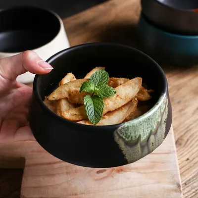 Japanese Special Ceramic  Black Single Bowl