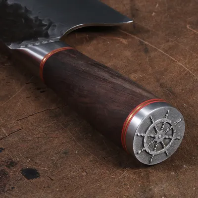 Double Steel Head And Wooden Handle Bone Cutting Knife Kitchen Supplies
