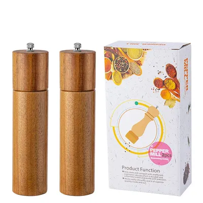 Household Manual Acacia Flower Pepper Grinder Seasoning Bottle