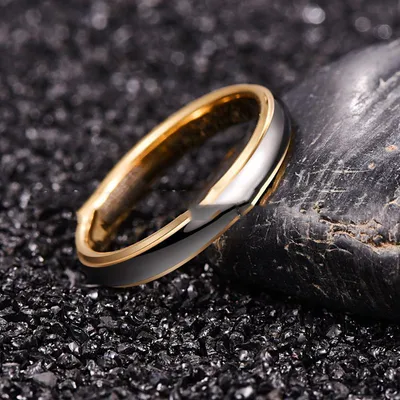 Men's And Women's Fashion Gold And Silver Two-color Tungsten Steel Ring