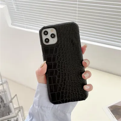 Pattern Leather Phone Case Half Hard Shell