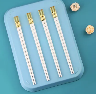 New Household Alloy Chopsticks Amber Gold Resistant To High Temperature