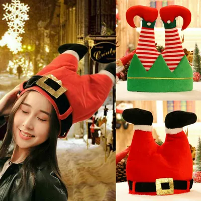 Fancy Christmas Caps Men Women Xmas Trousers Hat Clown Trousers Leg Hat For Party Celebration Home Gift