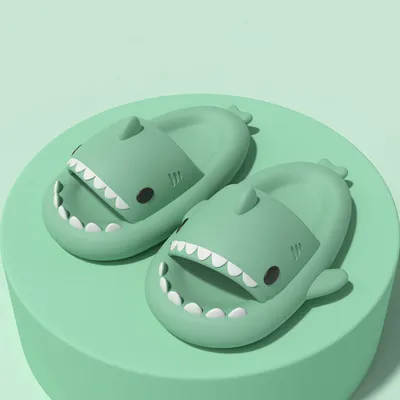 Cartoon Shark Slippers Funny Cutes Soft Slipper Indoor Outdoor  Shoes For Women Men Couples