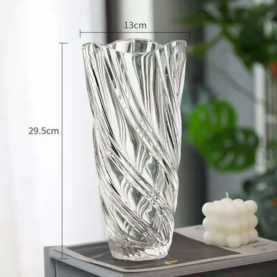 Light Luxury Glaze Crystal Glass Vase Flower Arrangement Decoration Utensils Ornaments Crafts