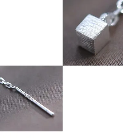 Sterling Silver Square Ear Wire Temperament Tassel