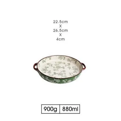 Japanese -style Cherry Blossom Hand -painted Ceramic Baking Sheet