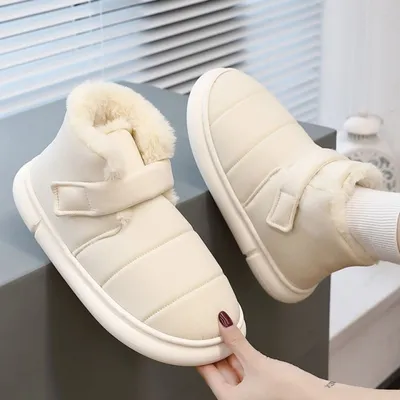 ShoesThick Soled Lovers' Indoor Bag Heel Velvet Home Moon Shoes