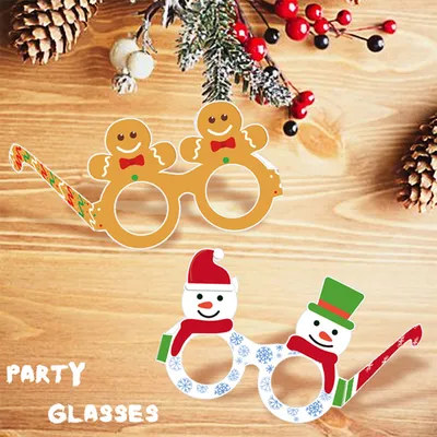 Christmas Children's Paper Glasses Party Decoration Supplies