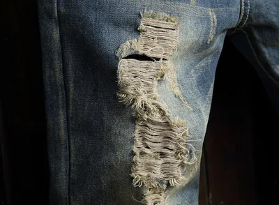 New Men's Straight Slim Ripped Jeans